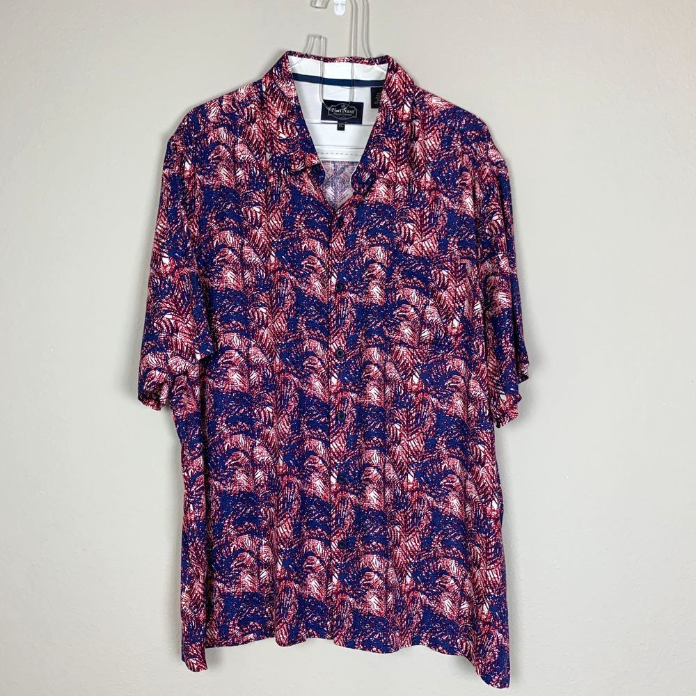 Nat Nast Men’s Red/Blue Hawaiian Top Size XL